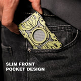 Peakzooc-mech-guard-metal-wallet-green