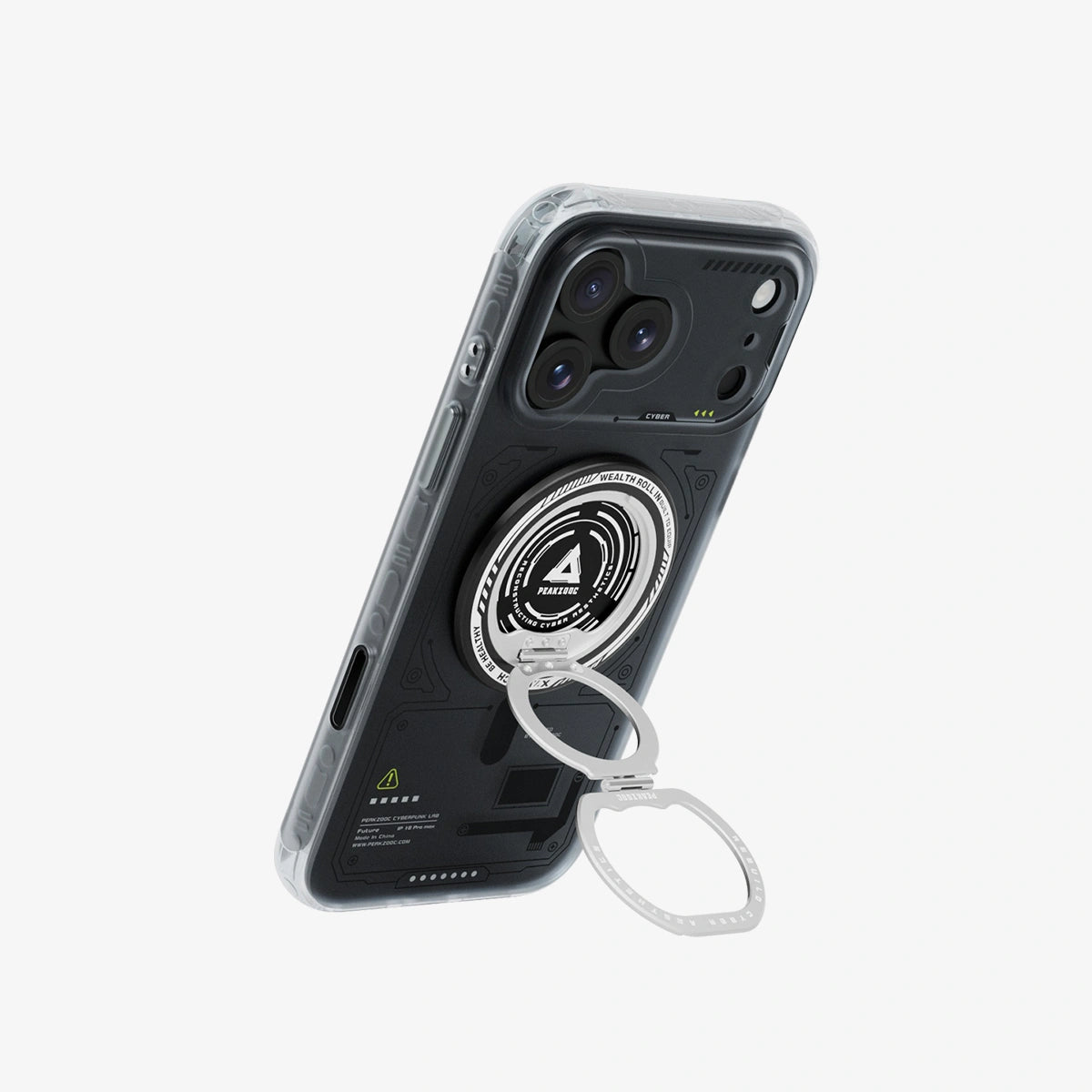 Peakzooc Neuron Series MagSafe Case for iPhone18 ProMax_black&ring grip