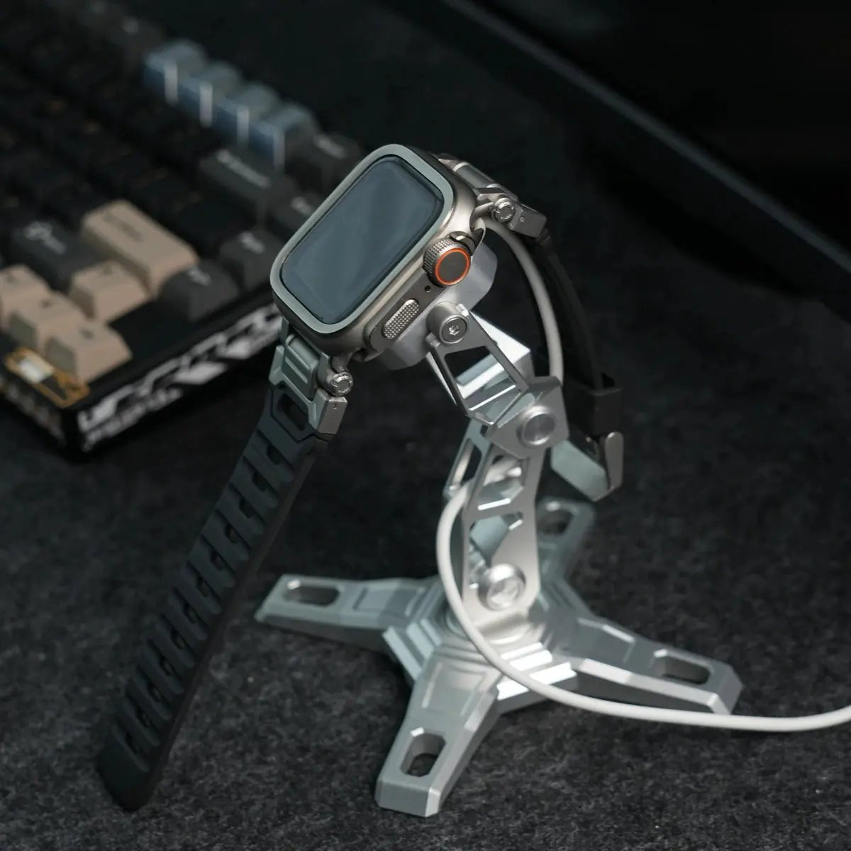 Apple Watch Charger Stand - Peakzooc Robotic Arm Metal Dock StandSilverPEAKZOOC