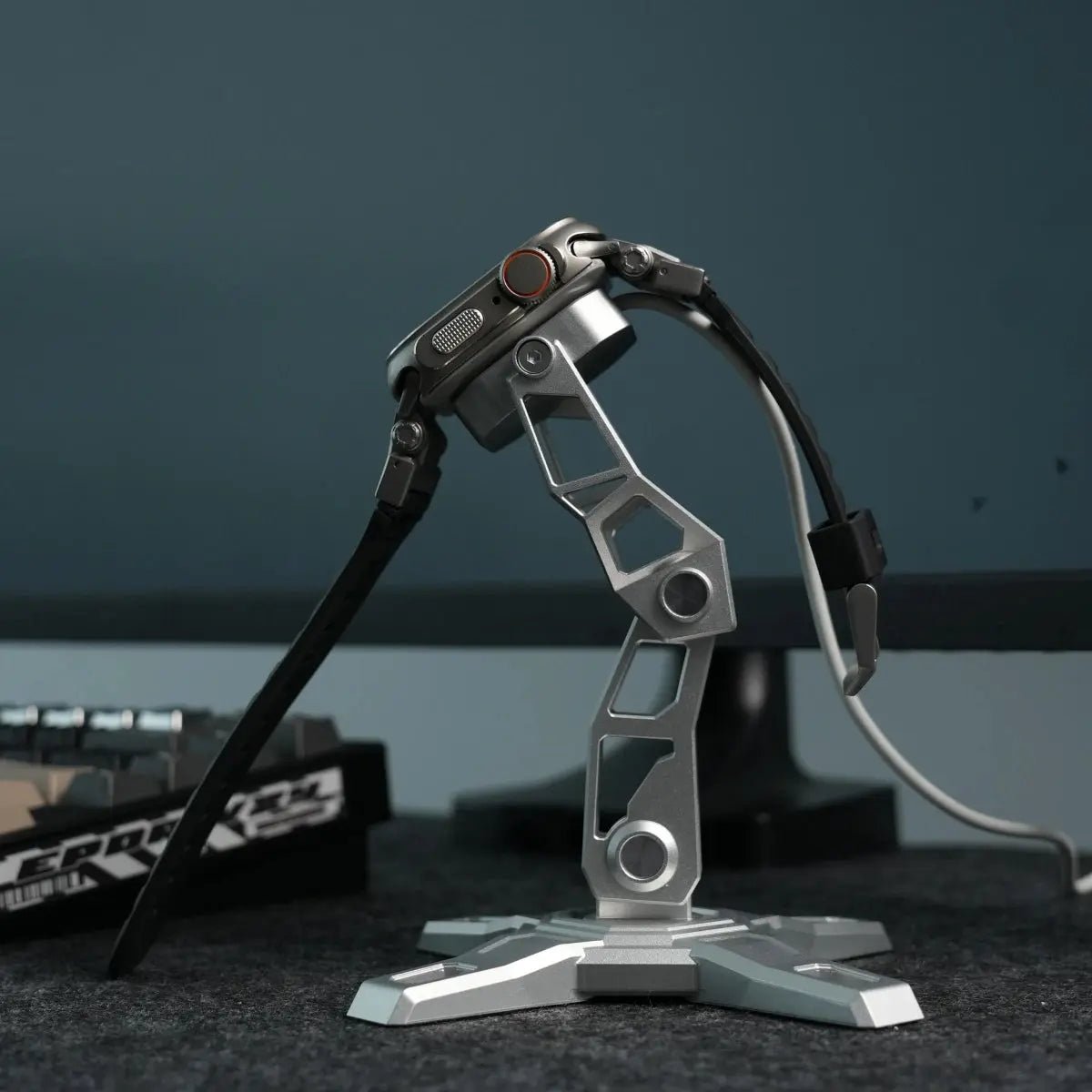 Apple Watch Charger Stand - Peakzooc Robotic Arm Metal Dock StandSilverPEAKZOOC