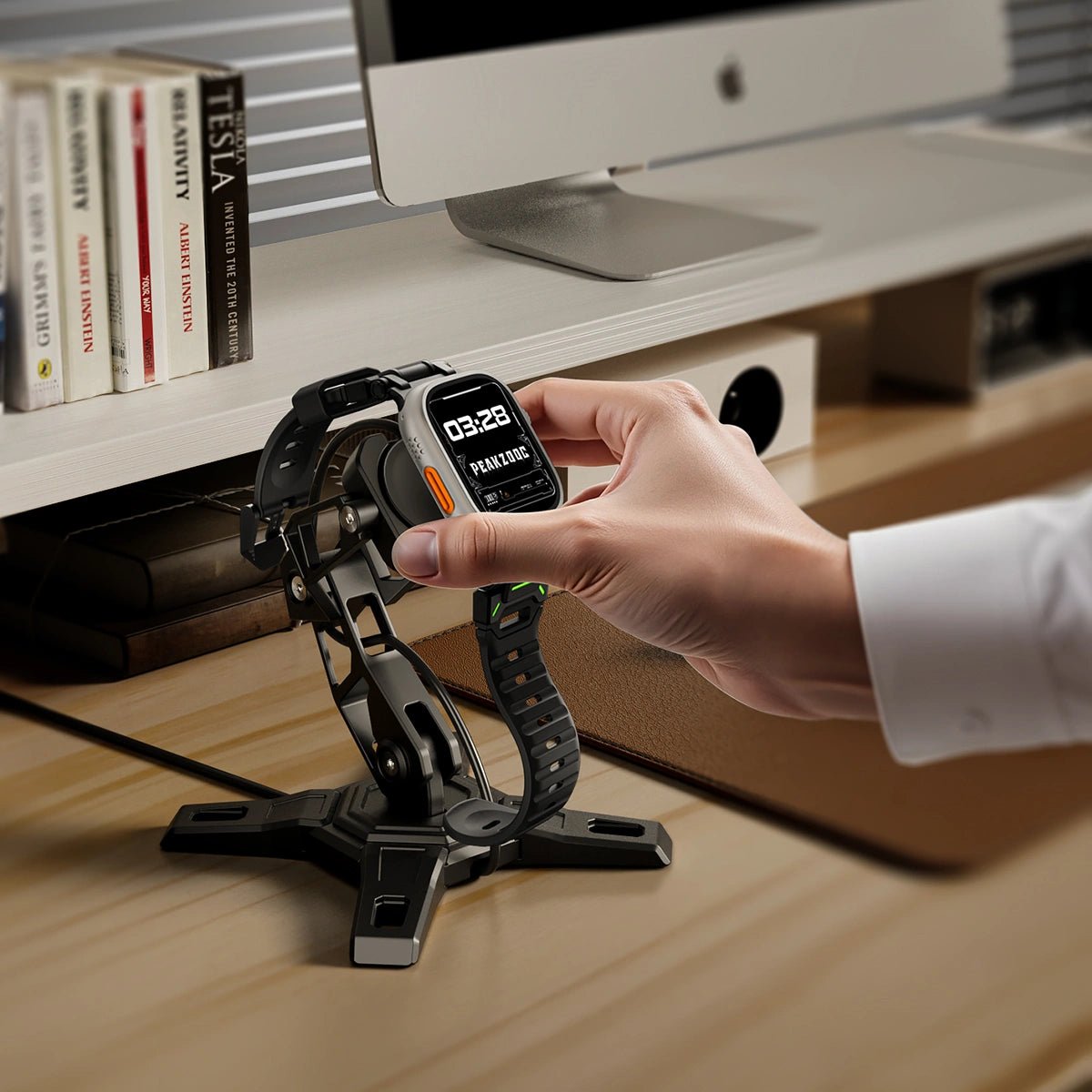 Apple Watch Sport Band & Apple Watch Charger Dock BundleBlackPEAKZOOC