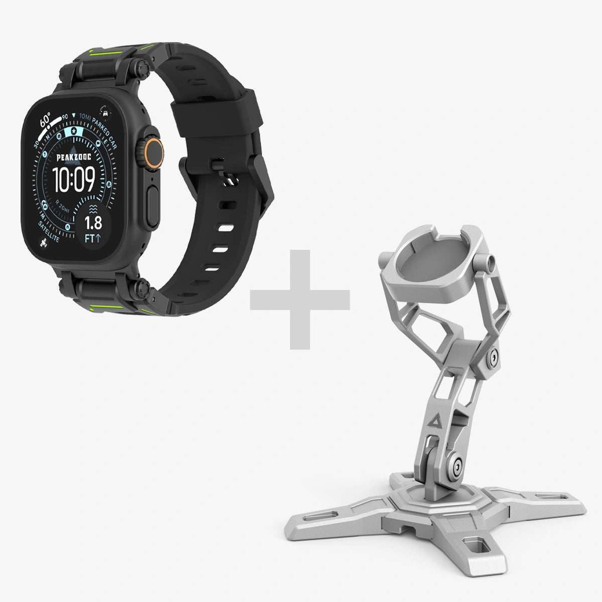 Apple Watch Sport Band & Apple Watch Charger Dock BundleBlackPEAKZOOC