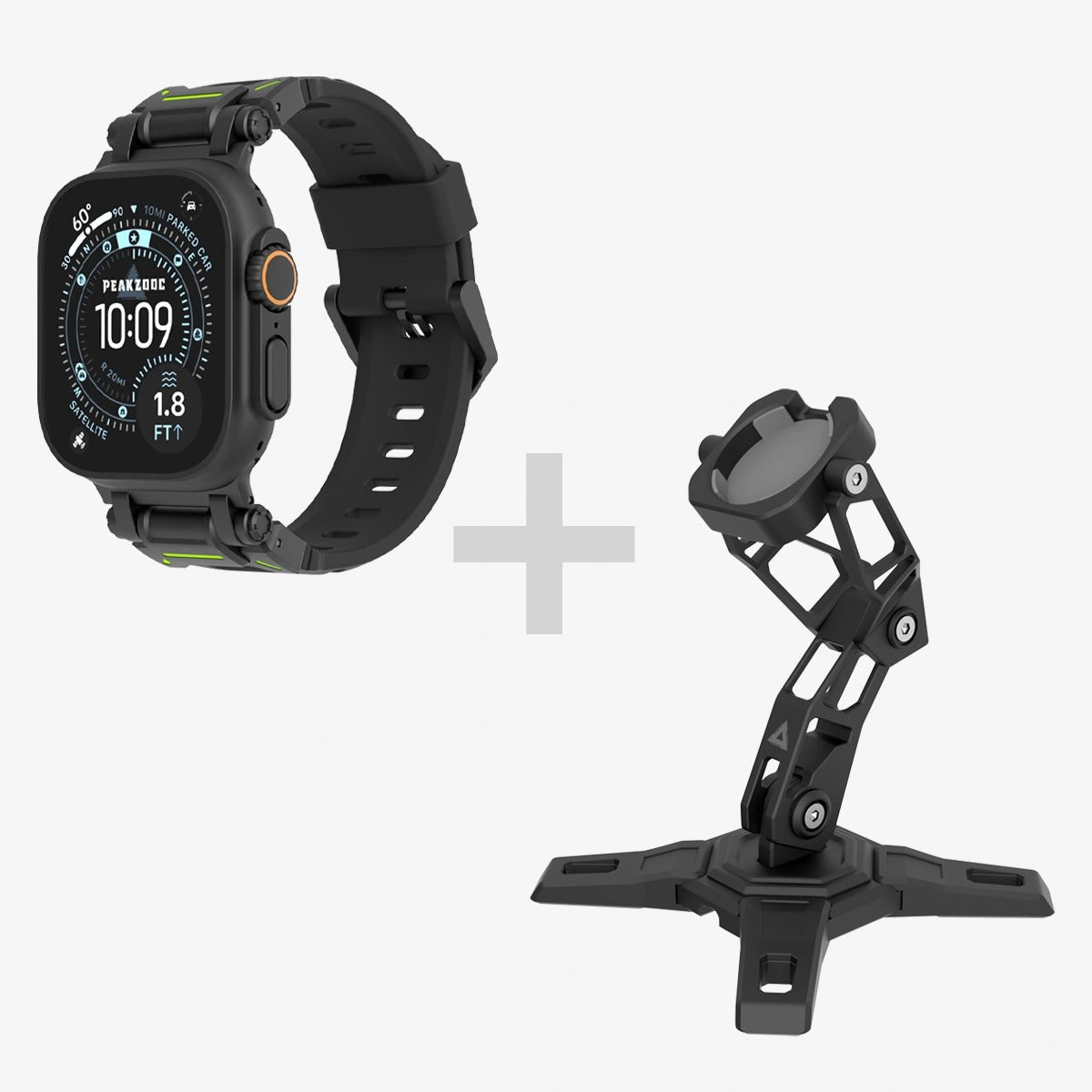 Apple Watch Sport Band & Apple Watch Charger Dock BundleBlackPEAKZOOC