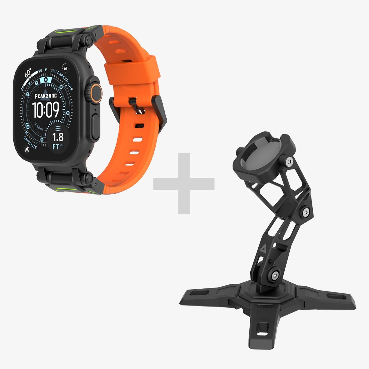 Apple Watch Sport Band & Apple Watch Charger Dock BundleOrangePEAKZOOC