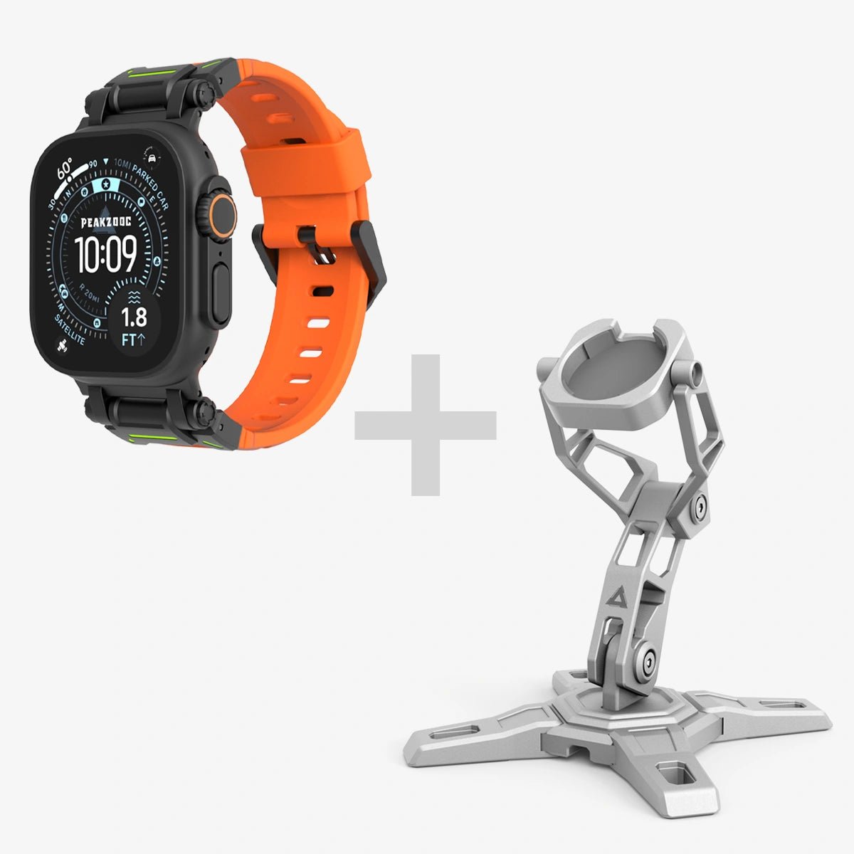 Apple Watch Sport Band & Apple Watch Charger Dock BundleOrangePEAKZOOC