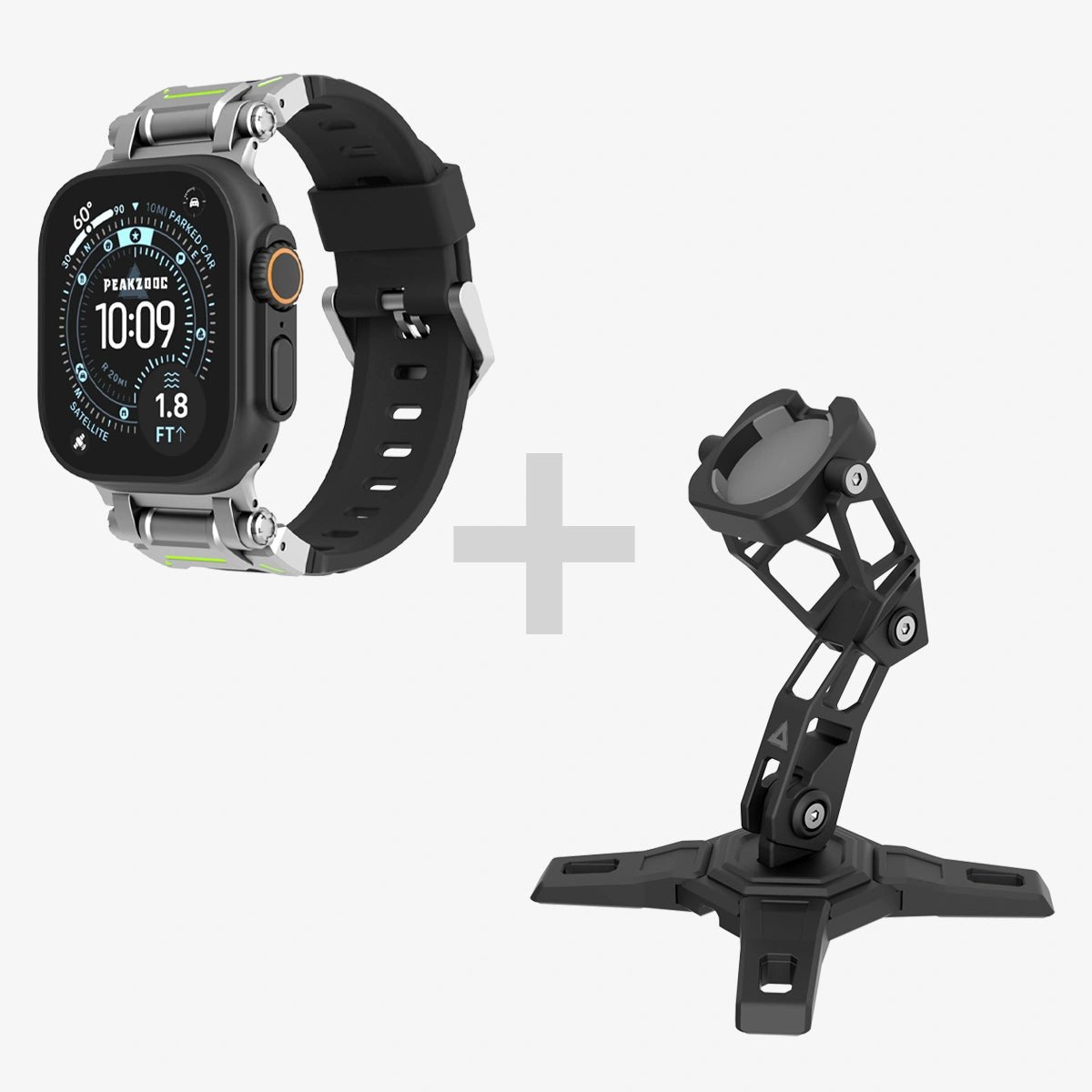 Apple Watch Sport Band & Apple Watch Charger Dock BundleTitanium GreyPEAKZOOC