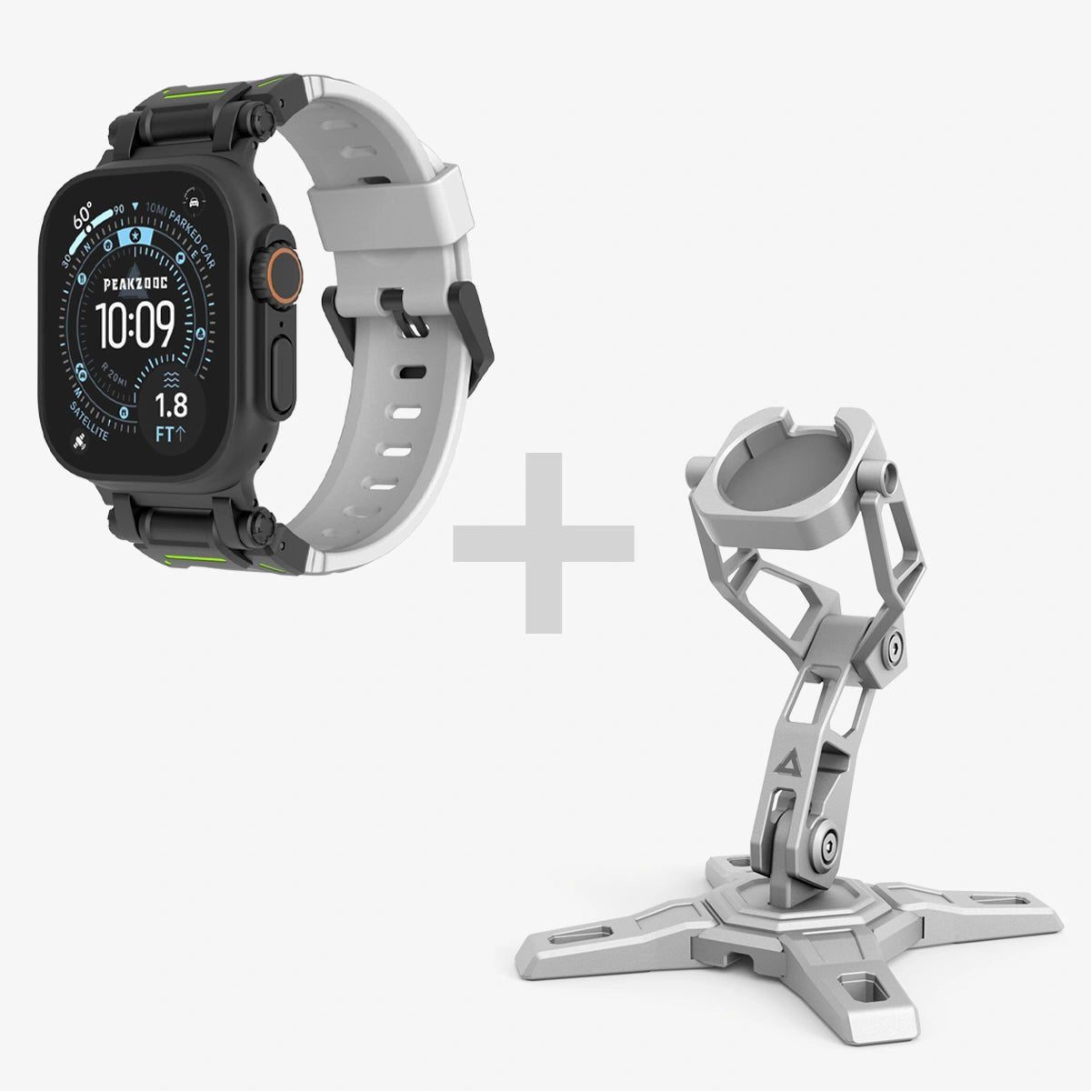 Apple Watch Sport Band & Apple Watch Charger Dock BundleWhite(Glow)PEAKZOOC