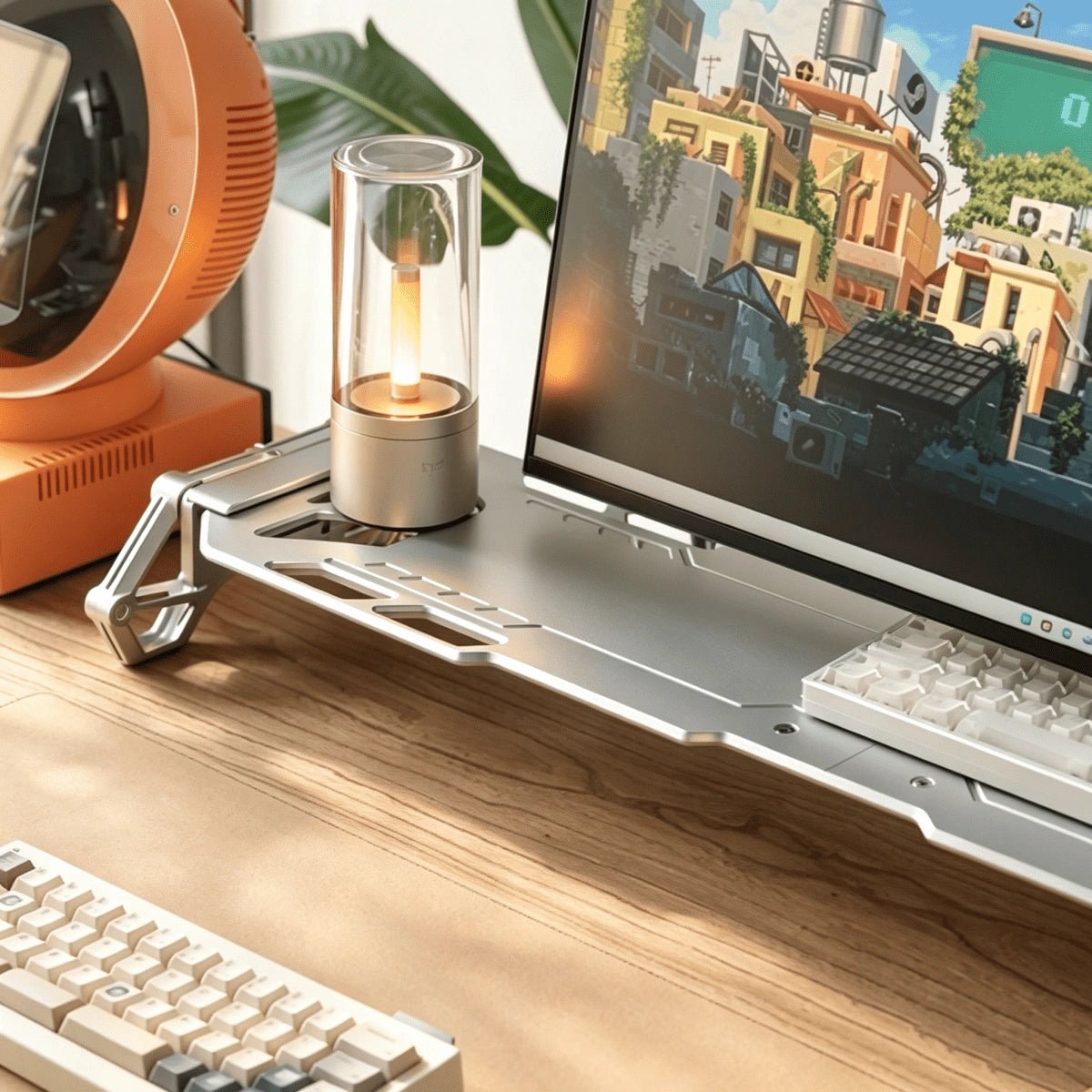 AR01 Modular Desk Riser Monitor Stand – Aluminum Legs & Metal Panel_product_vendor
