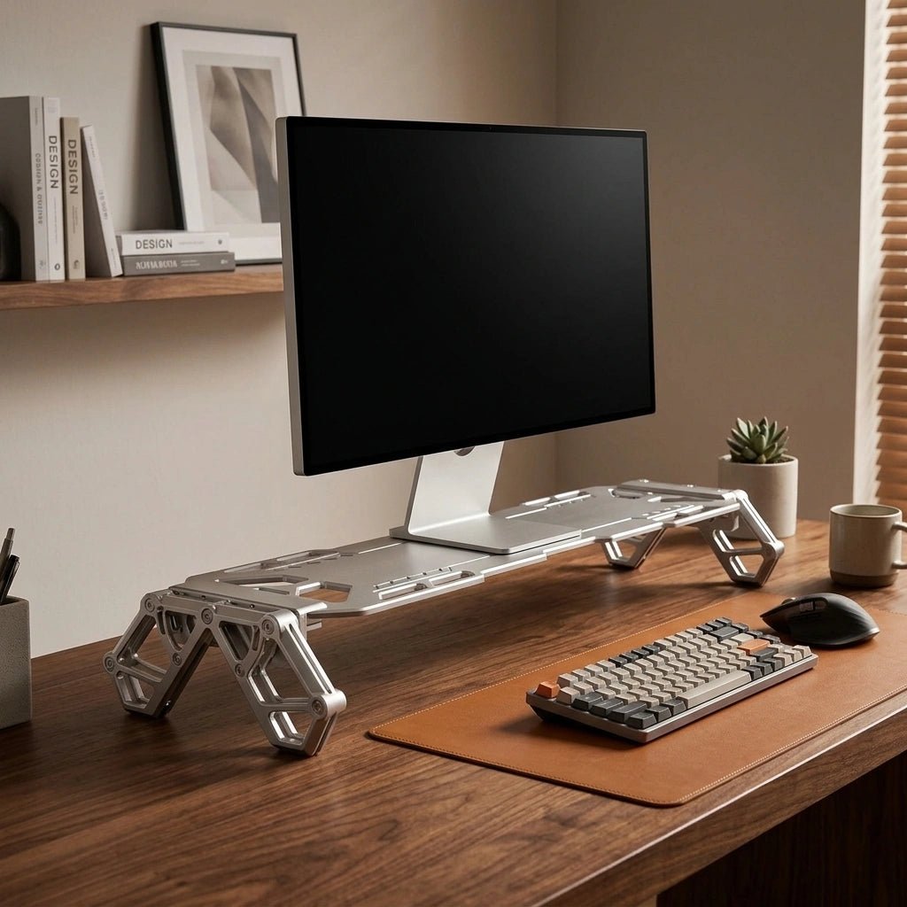 AR01 Modular Desk Riser Monitor Stand – Aluminum Legs & Metal Panel_product_vendor