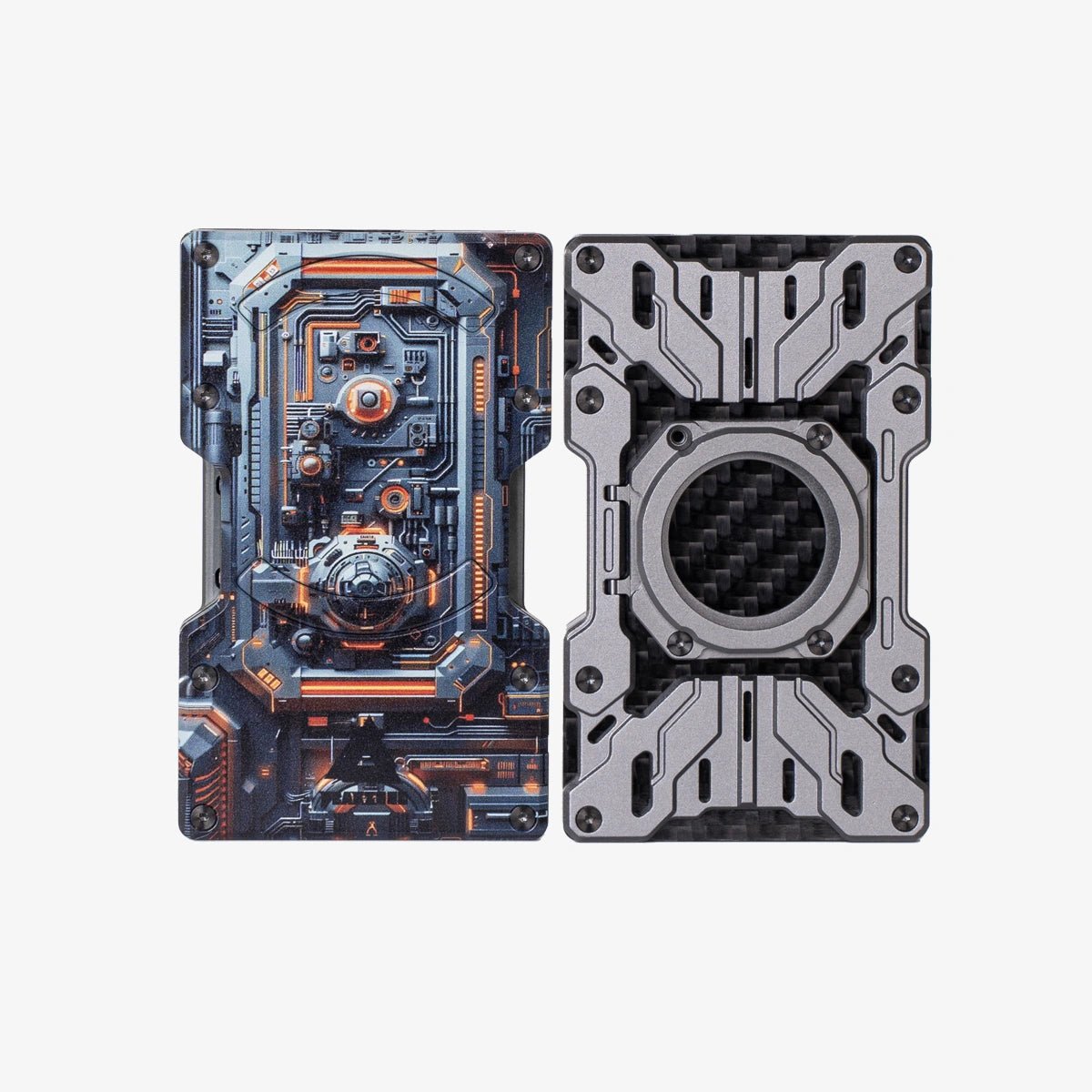 Customize Mech Guard Metal Wallet RFID Safe with Personalized Pattern WalletBlackPEAKZOOC