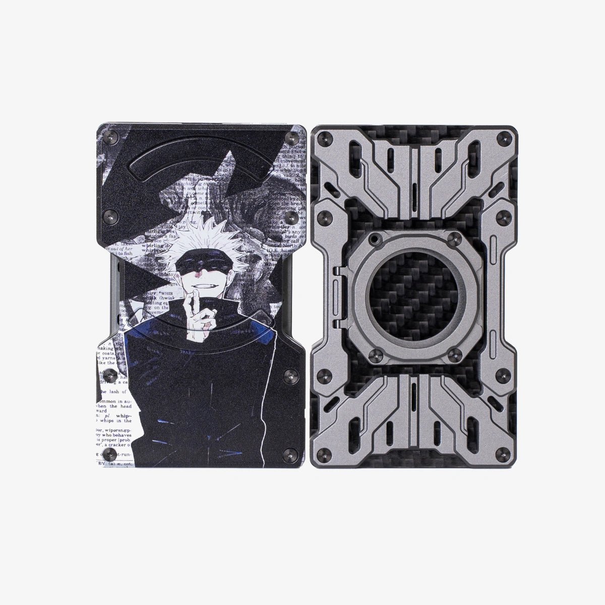 Customize Mech Guard Metal Wallet RFID Safe with Personalized Pattern WalletBlackPEAKZOOC