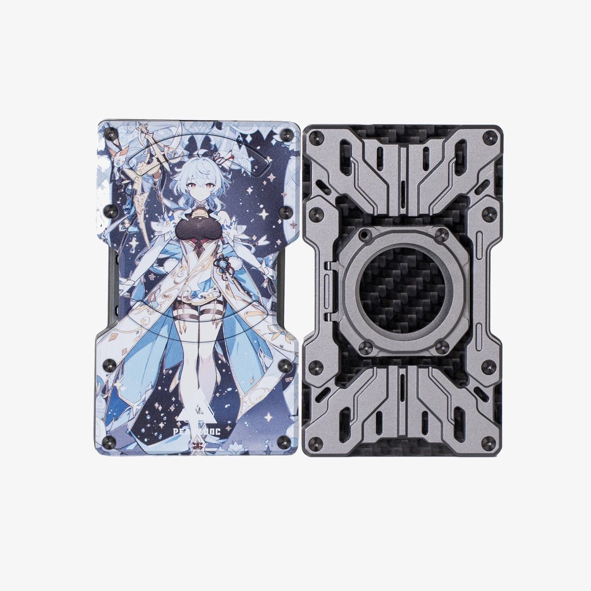 Customize Mech Guard Metal Wallet RFID Safe with Personalized Pattern WalletBlackPEAKZOOC