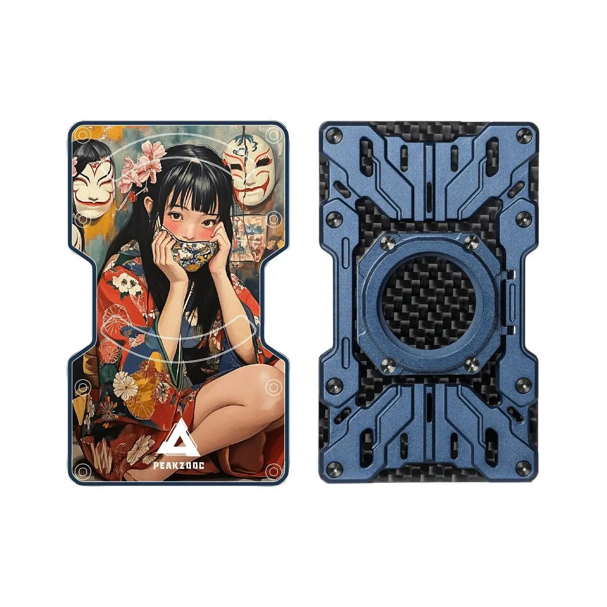 Customize Mech Guard Metal Wallet RFID Safe with Personalized Pattern WalletBluePEAKZOOC