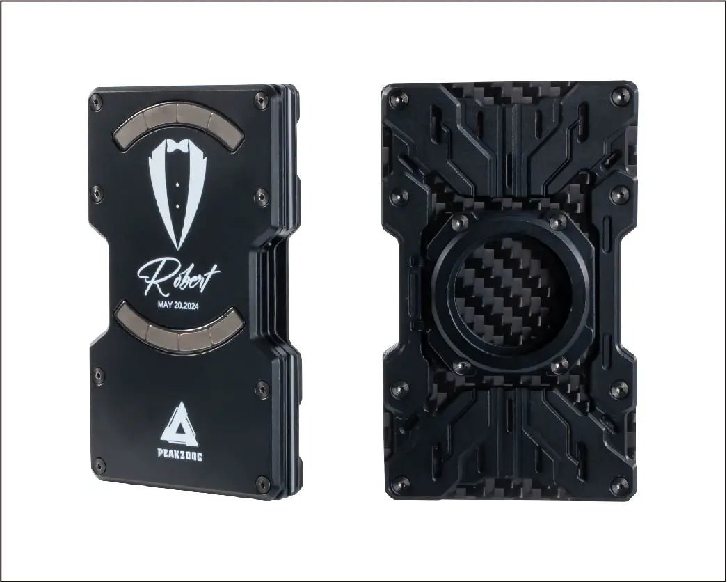 Customize Mech Guard Metal Wallet RFID Safe with Personalized Pattern WalletGreenPEAKZOOC