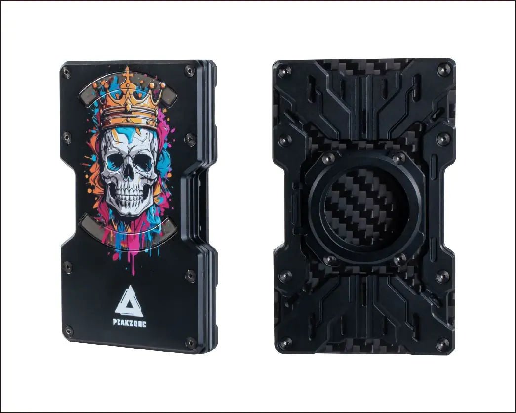 Customize Mech Guard Metal Wallet RFID Safe with Personalized Pattern WalletGreenPEAKZOOC