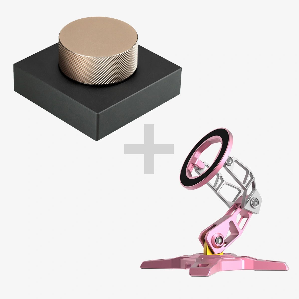 Desktop Custom Volume Knob & MagSafe Phone Stand BundleGunmetal GoldPEAKZOOC