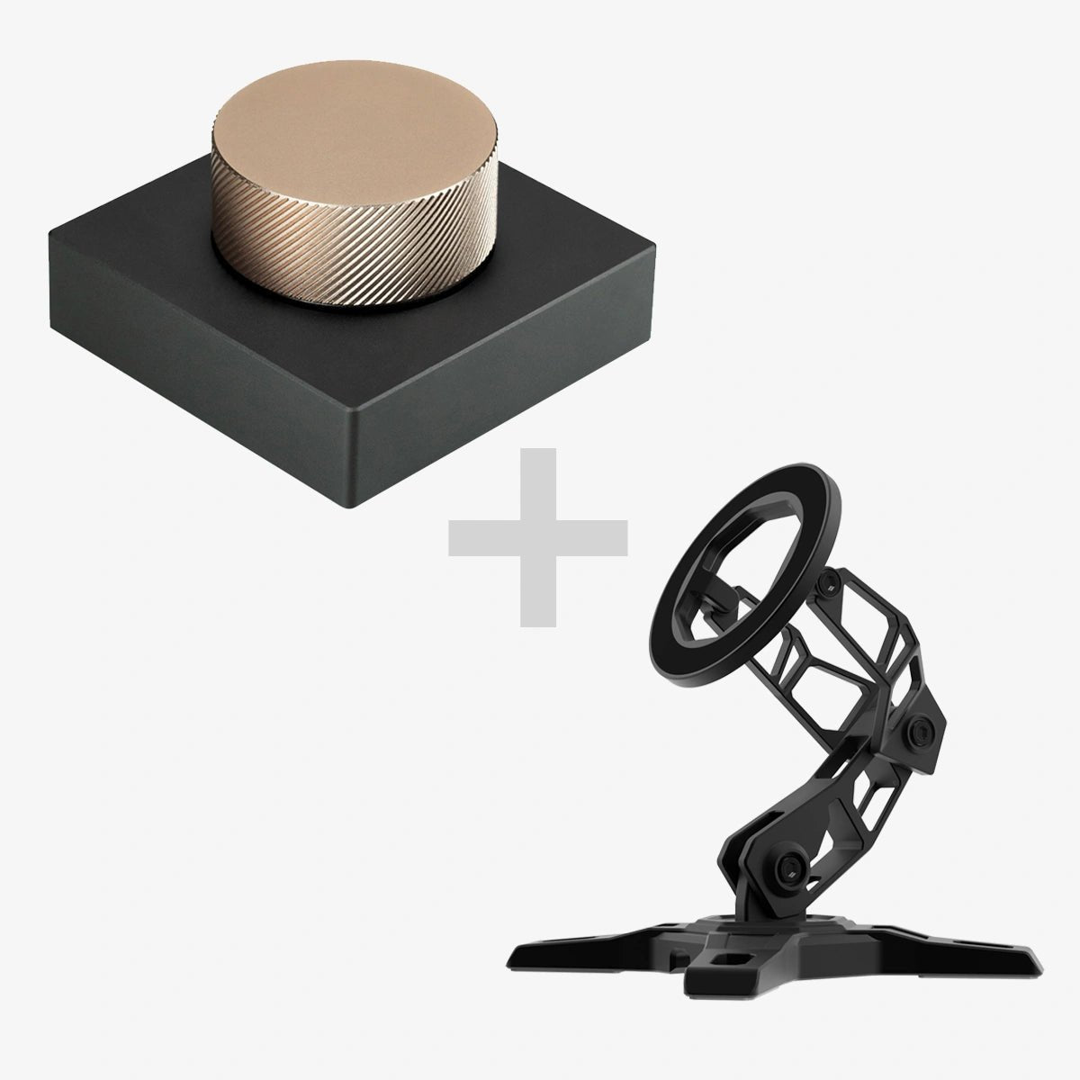 Desktop Custom Volume Knob & MagSafe Phone Stand BundleGunmetal GoldPEAKZOOC