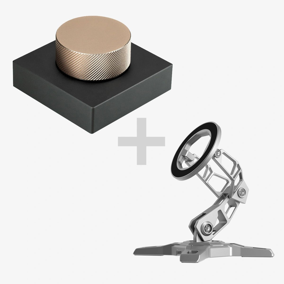 Desktop Custom Volume Knob & MagSafe Phone Stand BundleGunmetal GoldPEAKZOOC