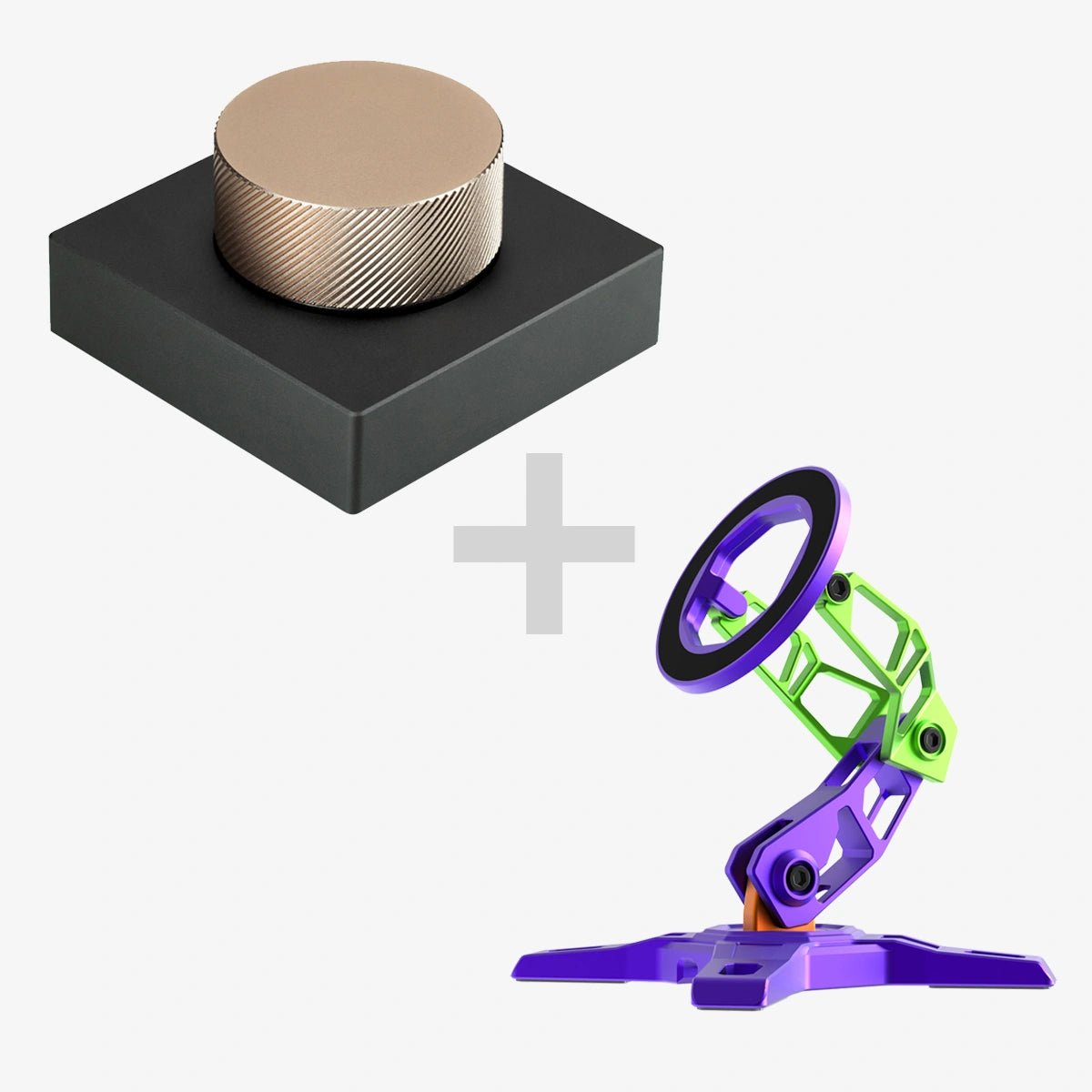 Desktop Custom Volume Knob & MagSafe Phone Stand BundleGunmetal GoldPEAKZOOC