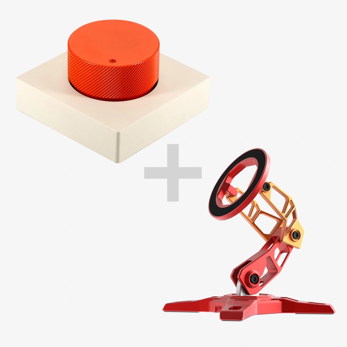 Desktop Custom Volume Knob & MagSafe Phone Stand BundleOrange RedPEAKZOOC