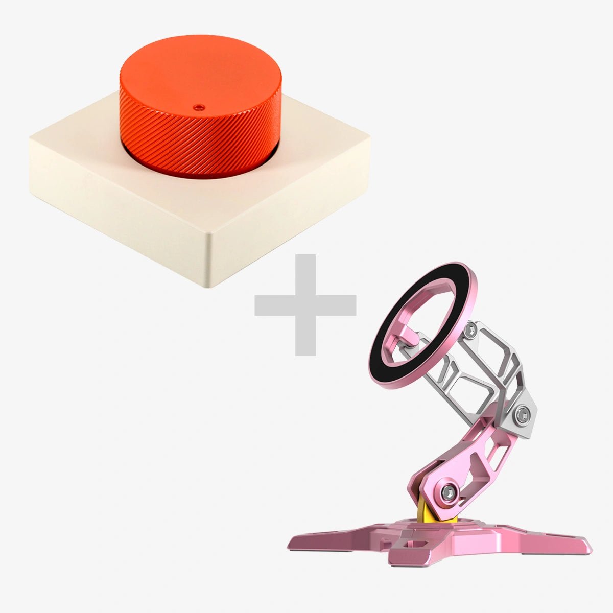 Desktop Custom Volume Knob & MagSafe Phone Stand BundleOrange RedPEAKZOOC