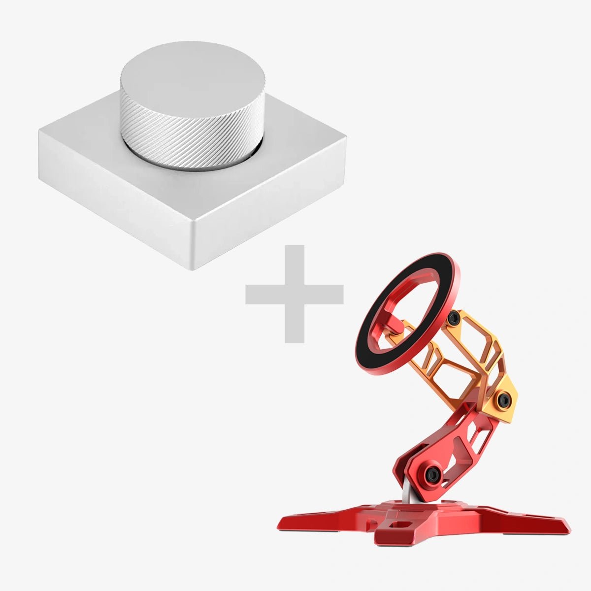 Desktop Custom Volume Knob & MagSafe Phone Stand BundleSilverPEAKZOOC