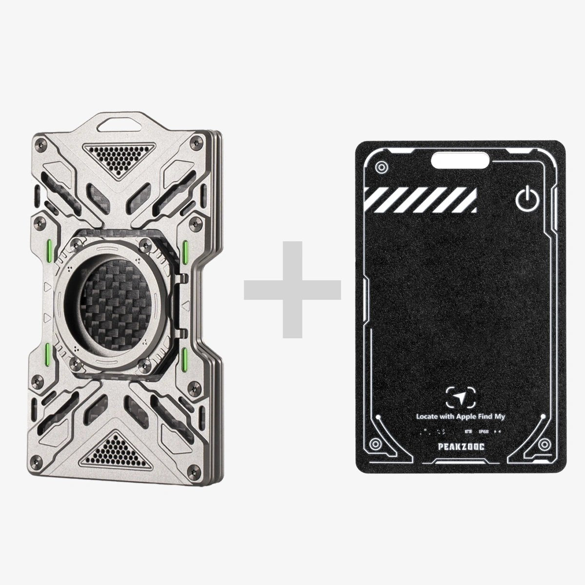 Glow Wallet & SlimTag Ultra - Thin Tracking Card – Never Lose Your Wallet Again BundleGreyPEAKZOOC