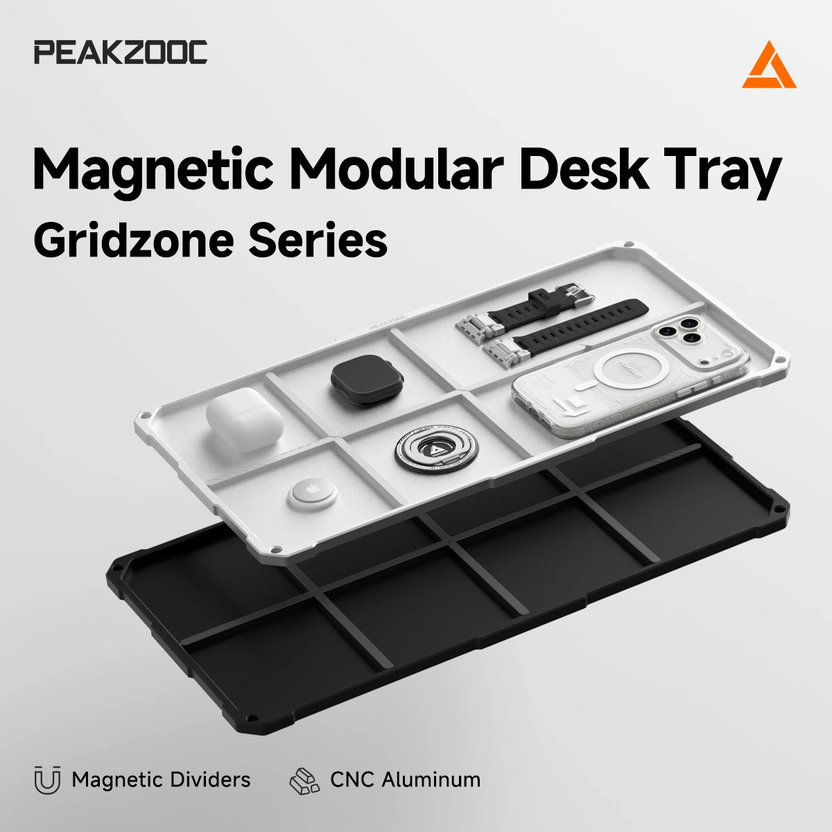 GRIDZONE Series CNC Aluminum Magnetic Modular Desk Tray_product_vendor