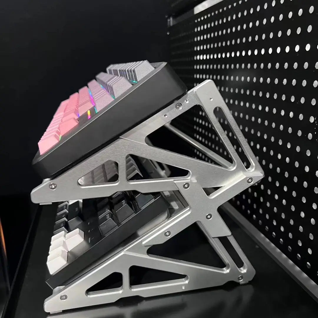 Keyboard Display Stand Aluminum - Peakzooc Modular Rack for Mech Keebs StandSilverPEAKZOOC