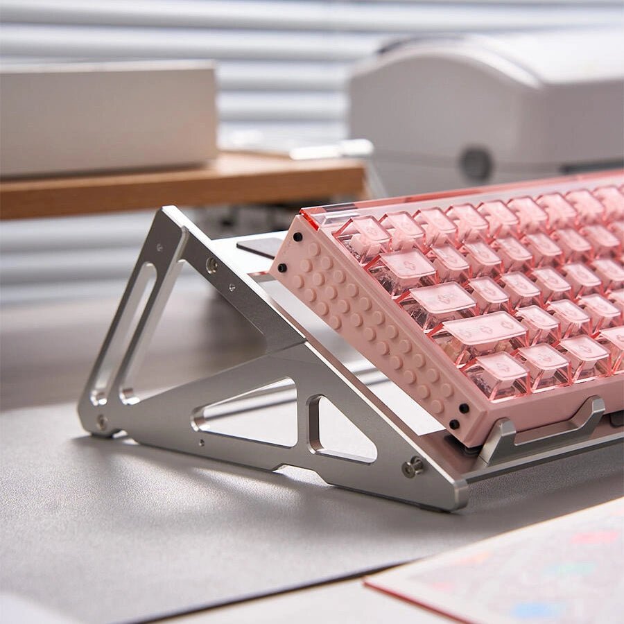 Keyboard Display Stand Aluminum - Peakzooc Modular Rack for Mech Keebs StandSilverPEAKZOOC
