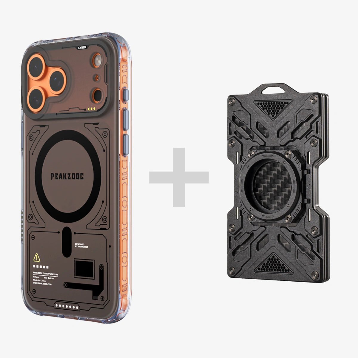 Neuron Series MagSafe Phone Case & Glow Wallet BundleiPhone 17 Pro Translucent BlackPEAKZOOC