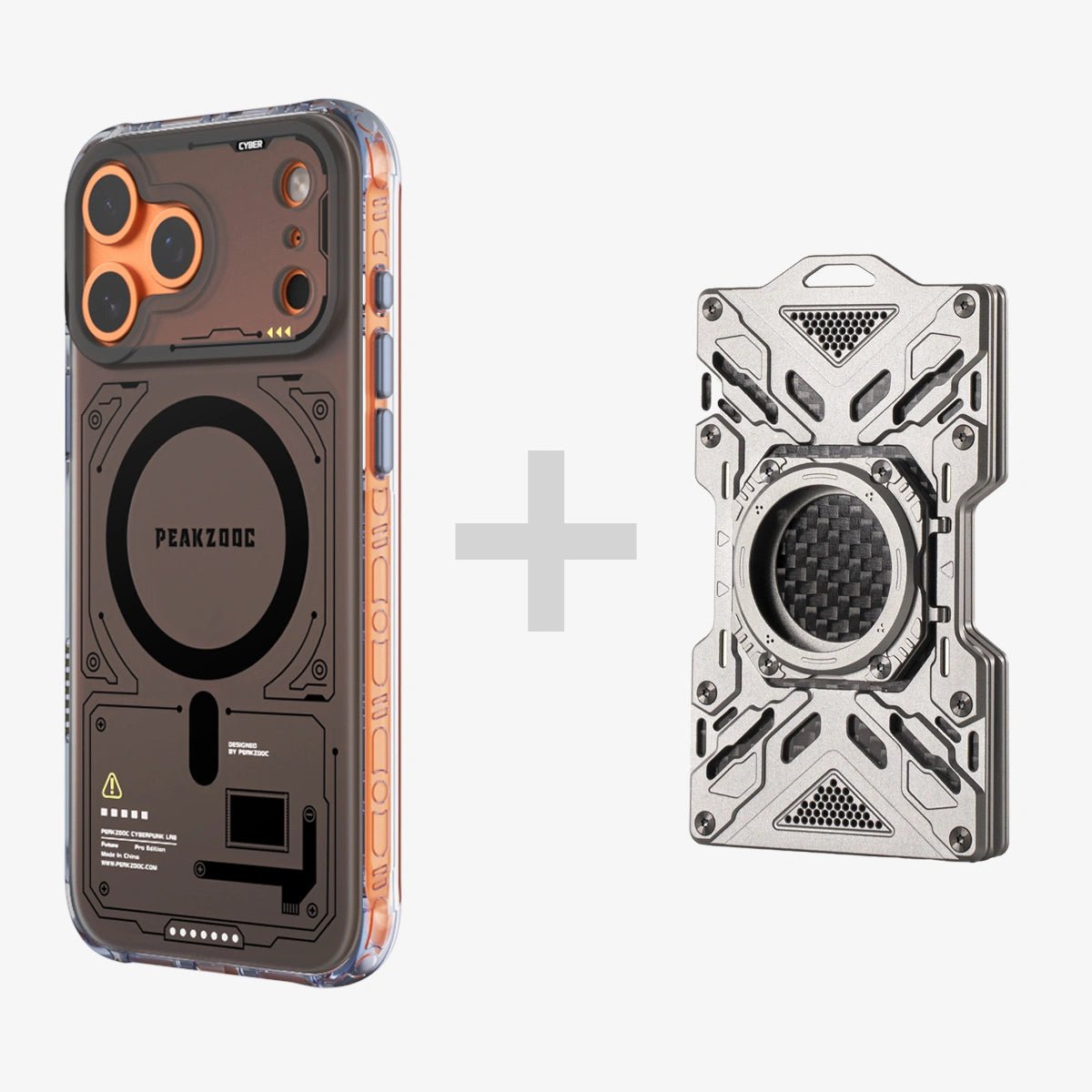 Neuron Series MagSafe Phone Case & Glow Wallet BundleiPhone 17 Pro Translucent BlackPEAKZOOC