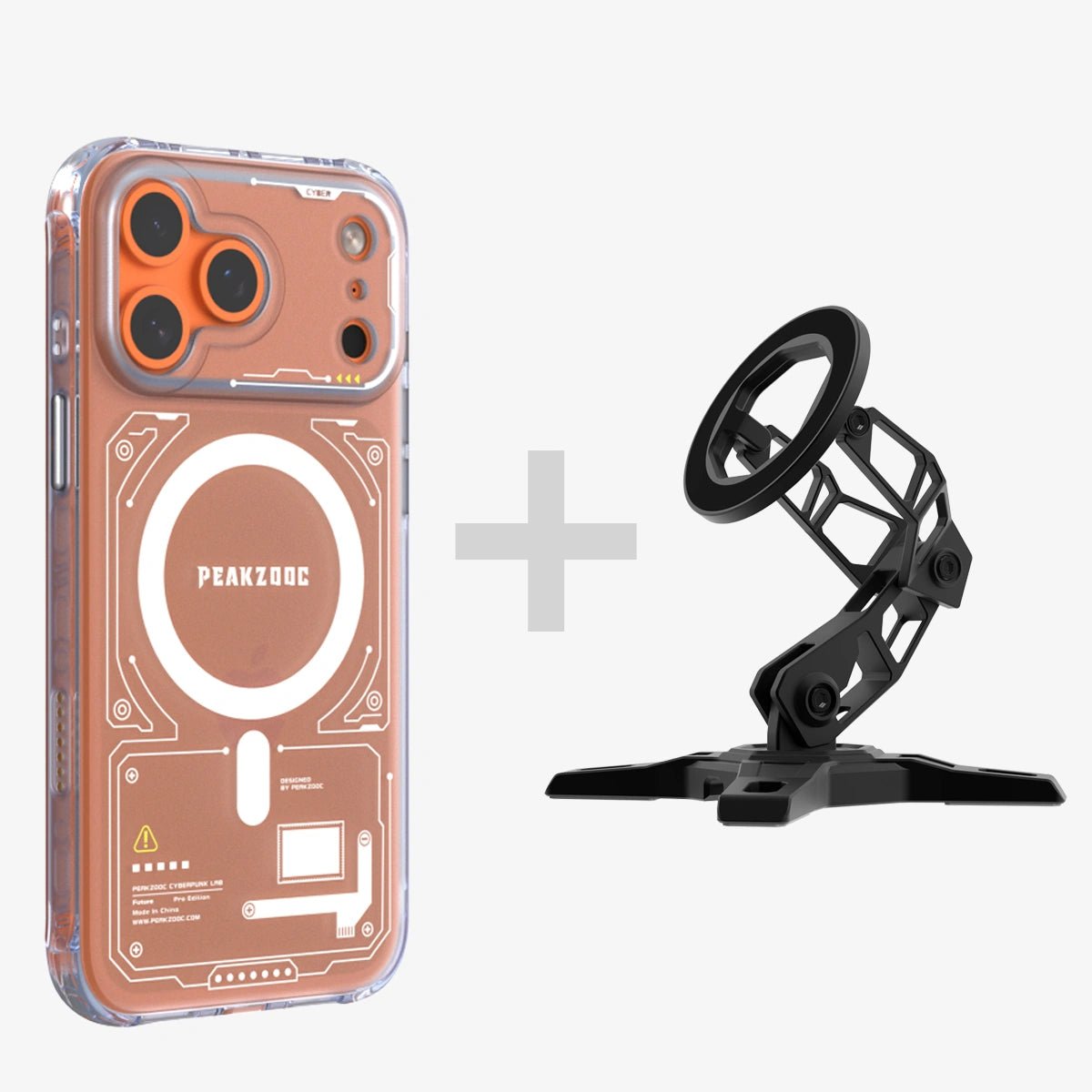 Neuron Series MagSafe Phone Case & MagSafe Phone Stand BundleiPhone 17 Pro Translucent WhitePEAKZOOC