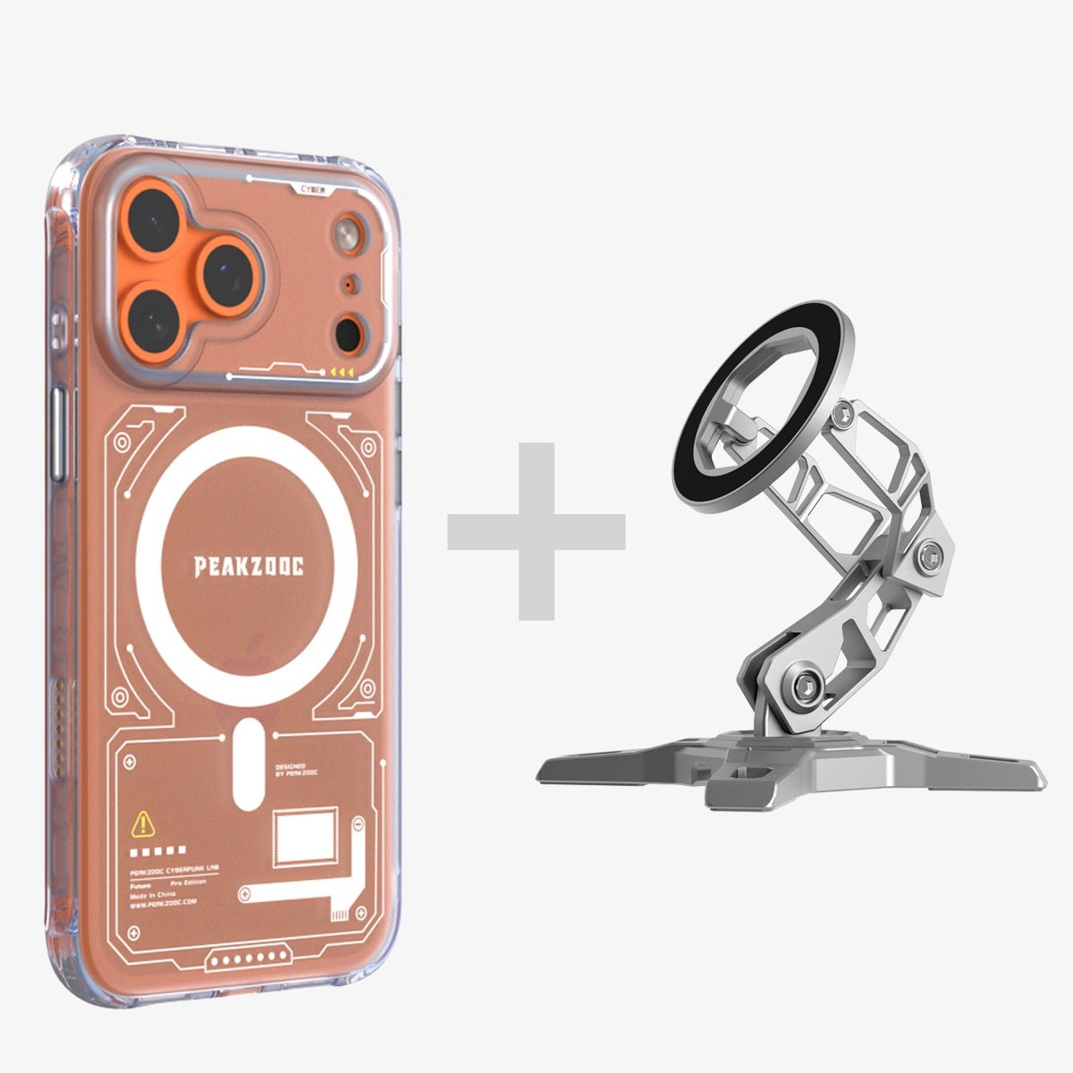 Neuron Series MagSafe Phone Case & MagSafe Phone Stand BundleiPhone 17 Pro Translucent WhitePEAKZOOC