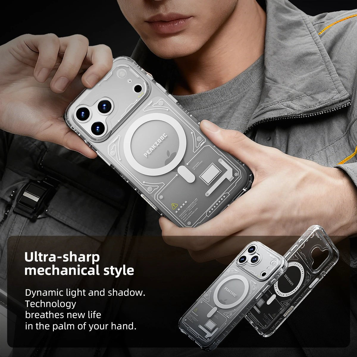 Neuron Series MagSafe Phone Case & MagSafe Phone Stand BundleiPhone 17 Pro Translucent WhitePEAKZOOC