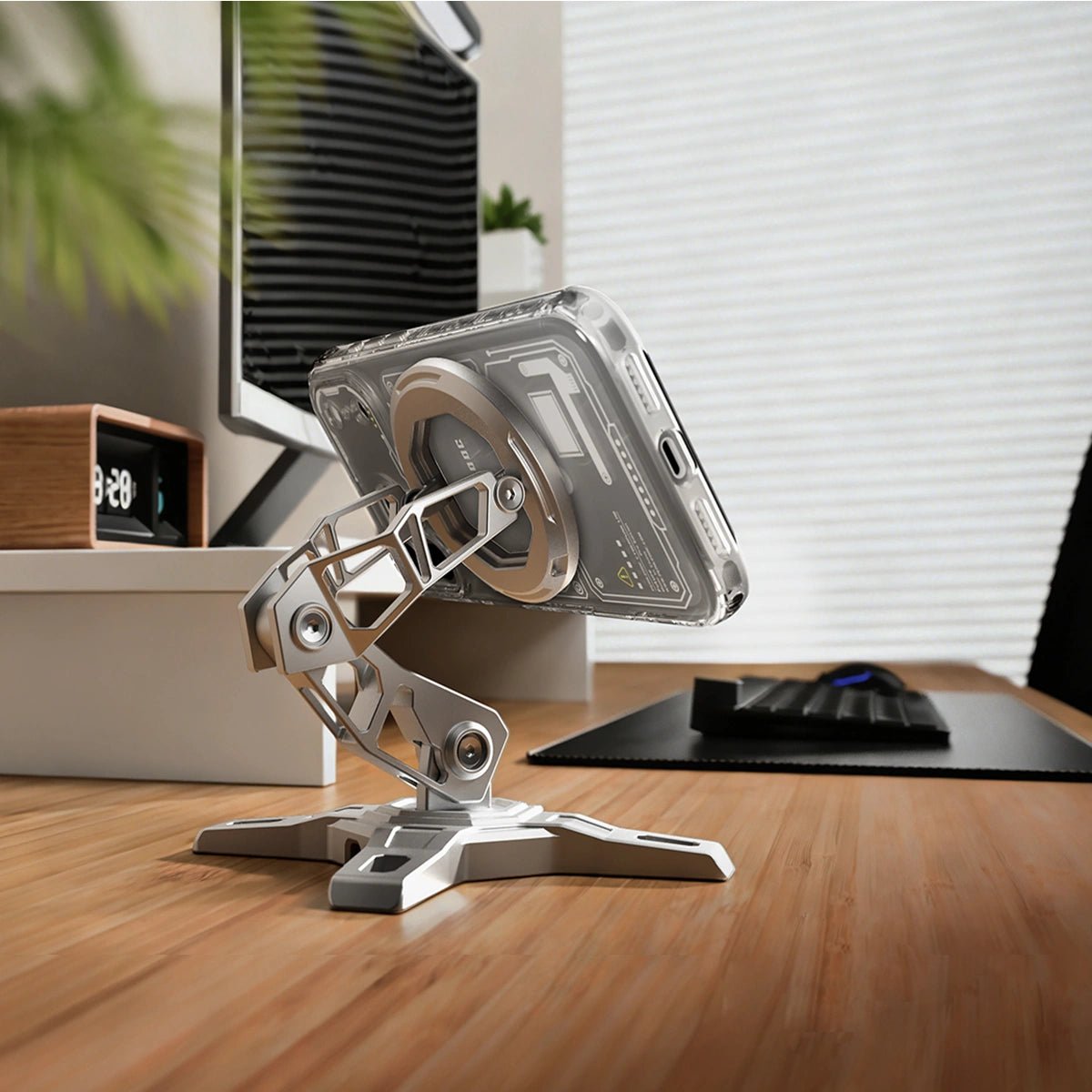 Neuron Series MagSafe Phone Case & MagSafe Phone Stand BundleiPhone 17 Pro Translucent WhitePEAKZOOC