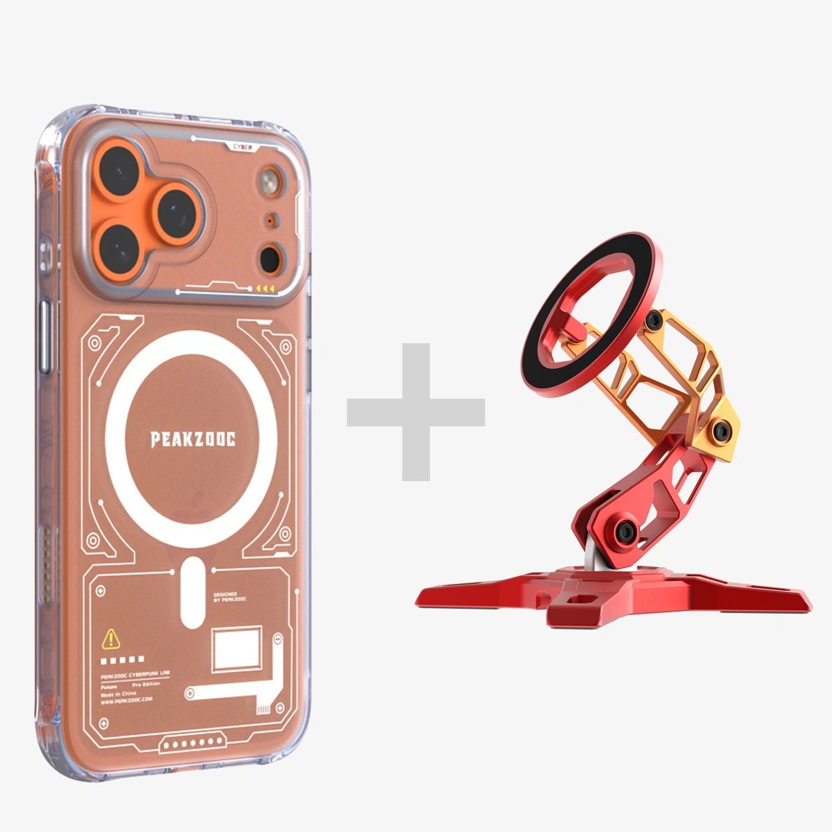 Neuron Series MagSafe Phone Case & MagSafe Phone Stand BundleiPhone 17 Pro Translucent WhitePEAKZOOC