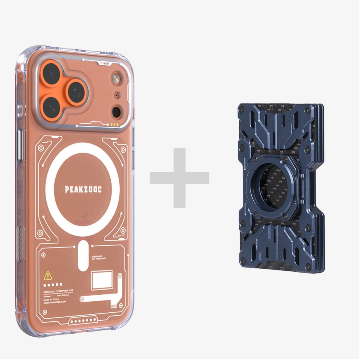 Neuron Series MagSafe Phone Case & Mech Guard Metal Wallet BundleiPhone 17 Pro Translucent WhitePEAKZOOC