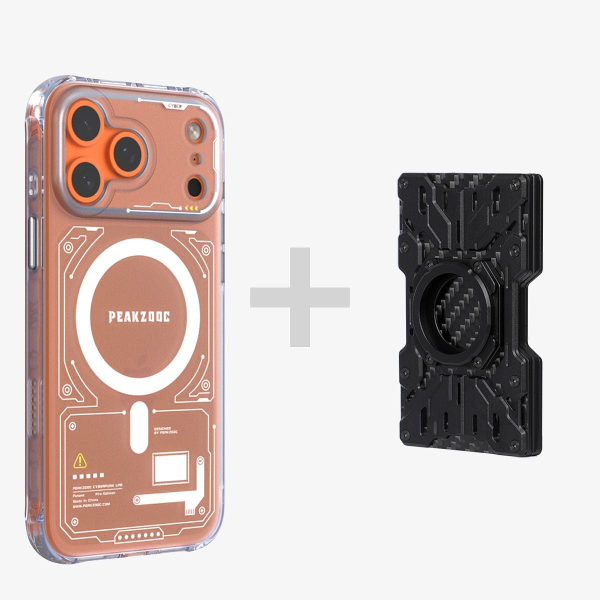 Neuron Series MagSafe Phone Case & Mech Guard Metal Wallet BundleiPhone 17 Pro Translucent WhitePEAKZOOC