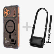 Neuron Series MagSafe Phone Case & Phone Lanyard Kit with Wallet Pouch BundleiPhone 17 Pro Translucent BlackPEAKZOOC