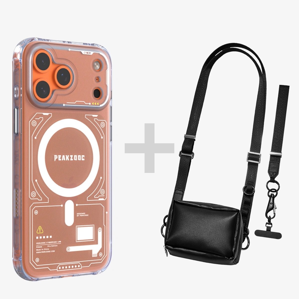 Neuron Series MagSafe Phone Case & Phone Lanyard Kit with Wallet Pouch BundleiPhone 17 Pro Translucent WhitePEAKZOOC