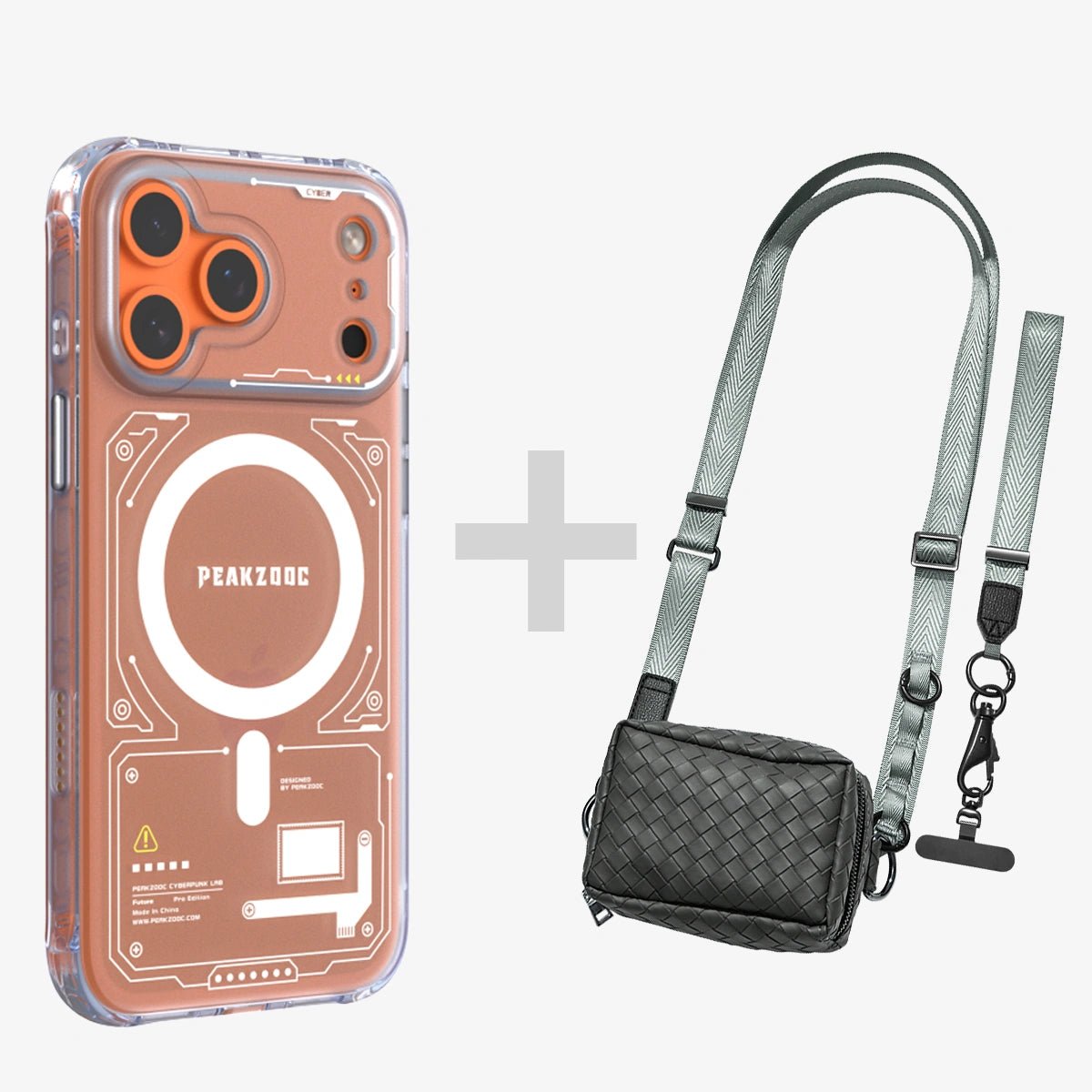 Neuron Series MagSafe Phone Case & Phone Lanyard Kit with Wallet Pouch BundleiPhone 17 Pro Translucent WhitePEAKZOOC