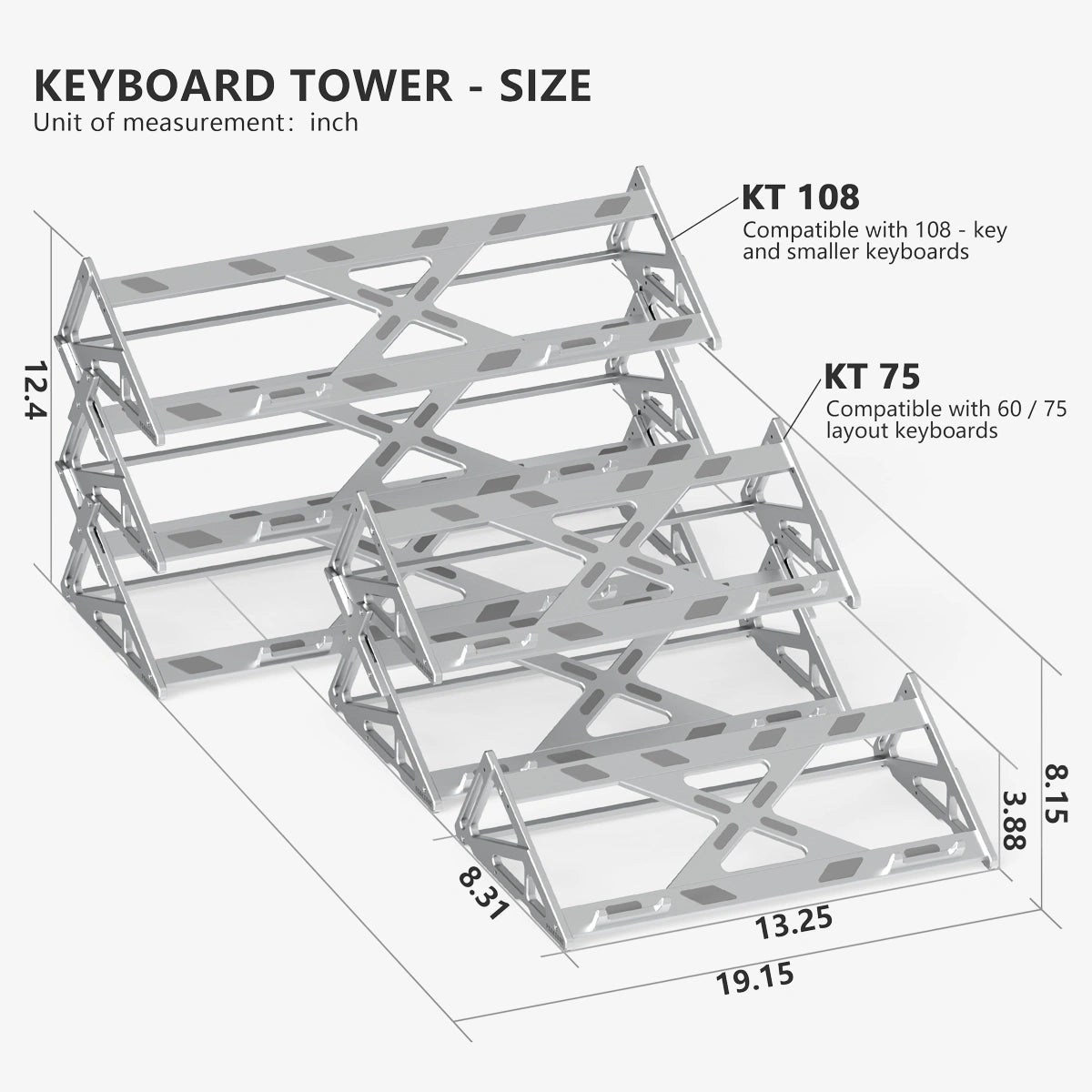 Peakzooc Apex Keyboard Display Stand – CNC Aluminum Keyboard Throne StandBlackPEAKZOOC