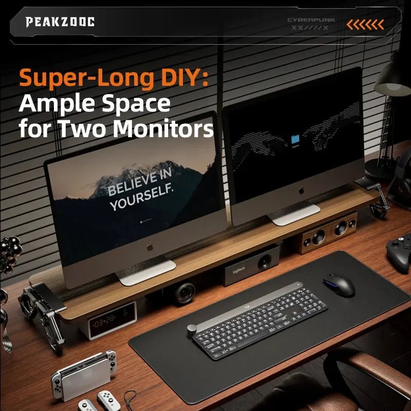 Peakzooc AR01 Armor Riser Mechanical Aesthetic Monitor Stand Desk Riser StandSilverPEAKZOOC