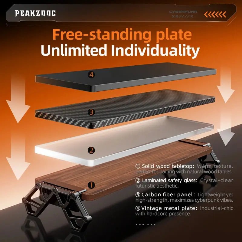 Peakzooc AR01 Armor Riser Mechanical Aesthetic Monitor Stand Desk Riser StandSilverPEAKZOOC