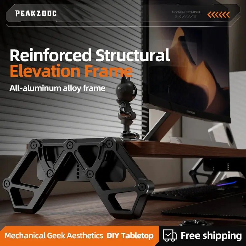 Peakzooc AR01 Armor Riser Mechanical Aesthetic Monitor Stand Desk Riser StandSilverPEAKZOOC