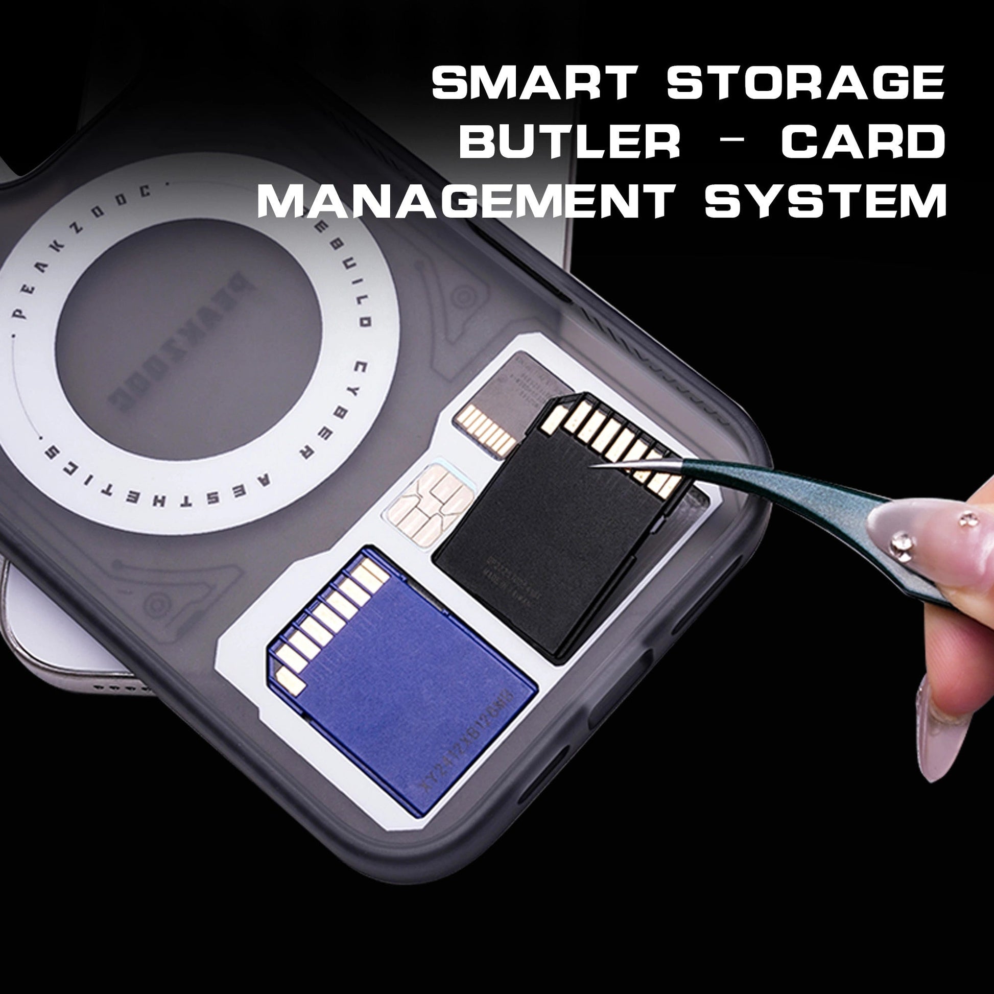 Peakzooc Case Magnetic Card Storage Phone Case with Stand - iPhone 15/16 Compatible CaseiPhone 15Pro MaxPEAKZOOC