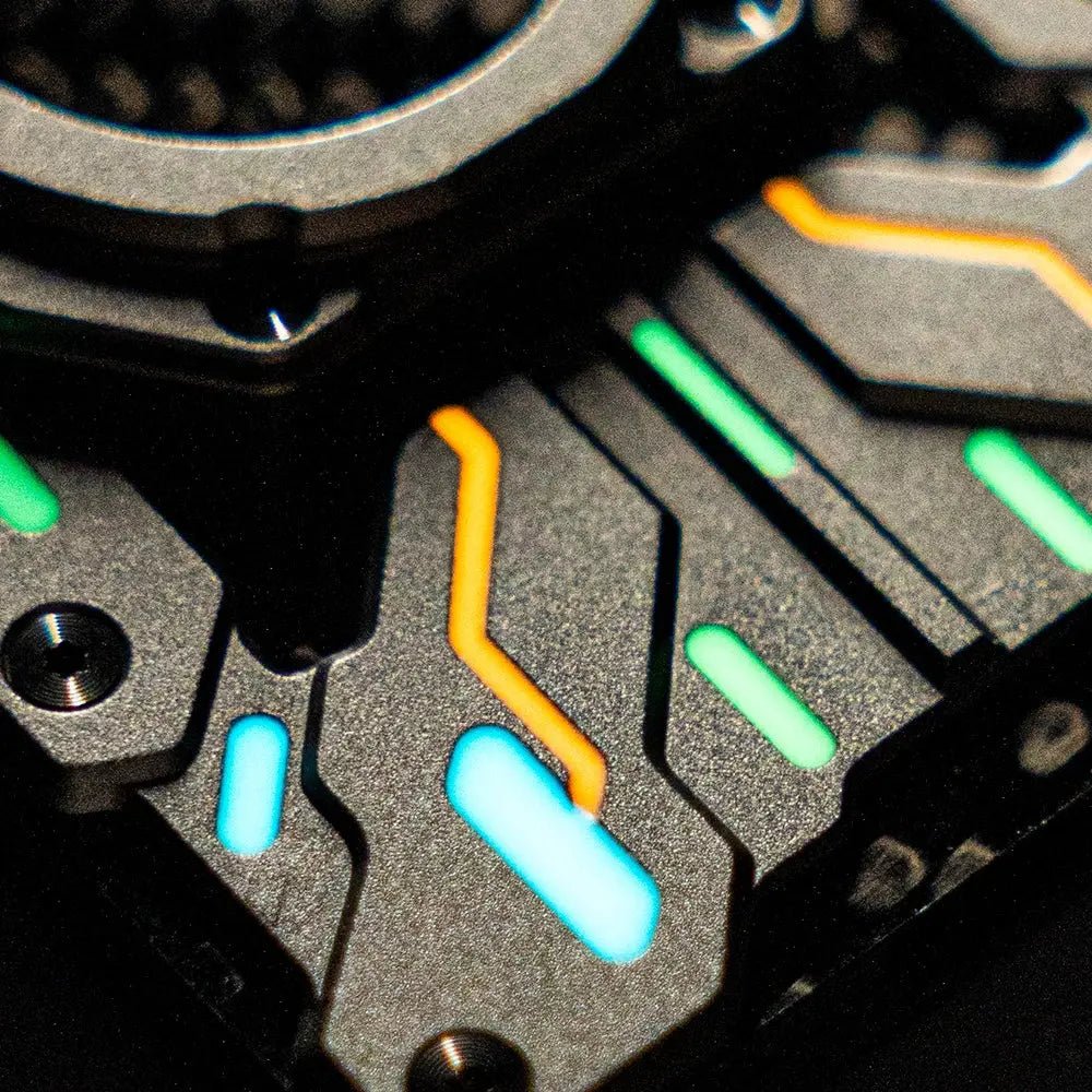 Peakzooc Custom Mech Guard – RFID Blocking Metal Wallet with Luminous WalletBluePEAKZOOC