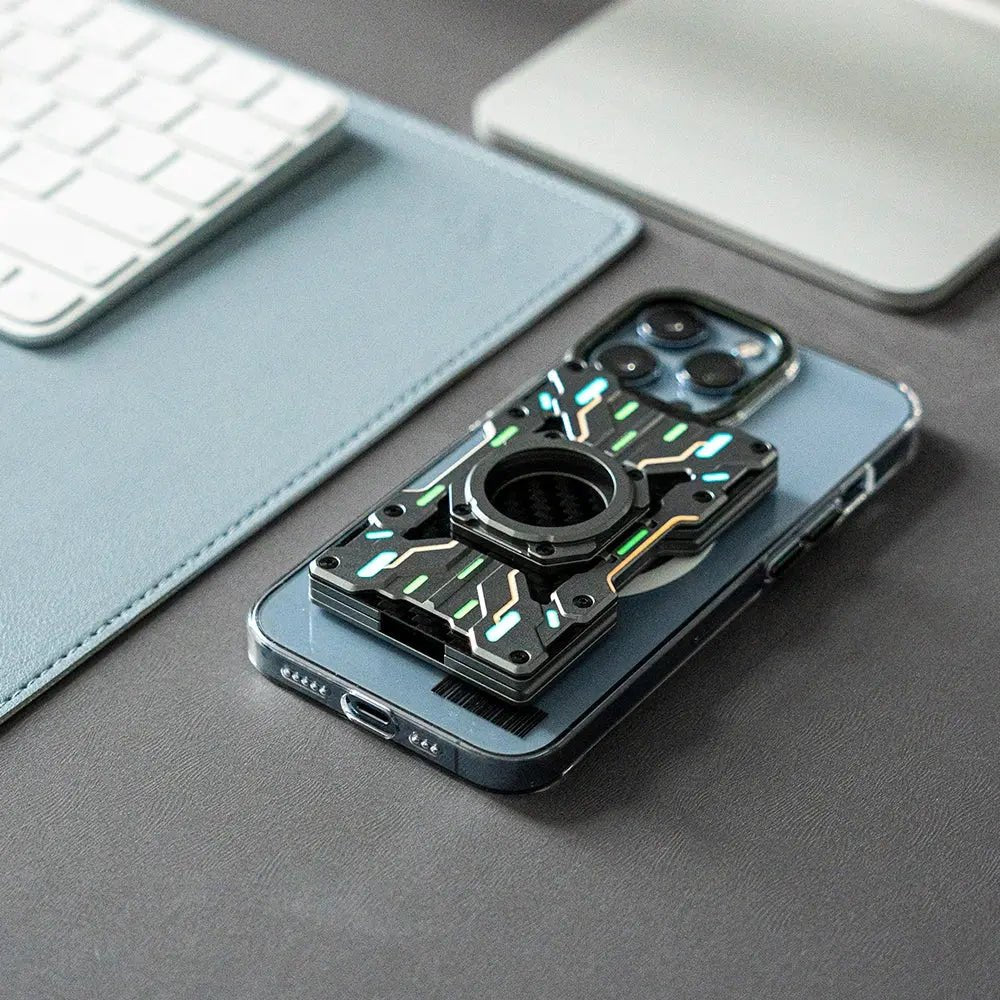 Peakzooc Custom Mech Guard – RFID Blocking Metal Wallet with Luminous WalletBluePEAKZOOC