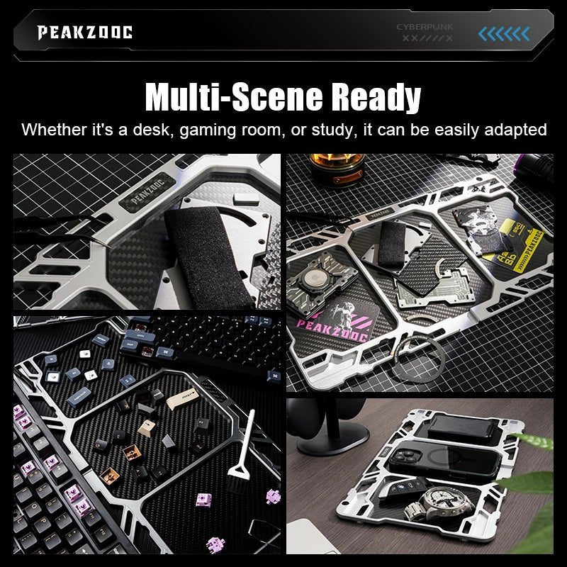 Peakzooc EDC Docking Station Organizer Modular Storage for Tech Gear and Tools OrganizergreyPEAKZOOC